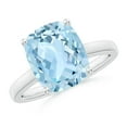 thumbnail image 1 of ANGARA Natural 3.45 ct Aquamarine Engagement Ring with Hidden Accents in 14K White Gold for Women (Size-11x9mm) | March Birthstone, Anniversary, Jewelry Gift for Women | Natural Aquamarine Ring, 1 of 9