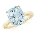 thumbnail image 1 of Angara Natural 3.45 Ct. Aquamarine with Diamond Solitaire Ring in 14K Yellow Gold for Women (Ring Size: 3), 1 of 9