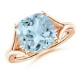 thumbnail image 1 of ANGARA Natural Solitaire Cushion 3.5 ct Aquamarine Split Shank Engagement Ring in 14K Rose Gold for Women (Size-10mm) | March Birthstone, Anniversary, Jewelry Gift for Women | Natural Aquamarine Ring, 1 of 9