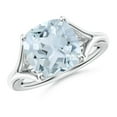 thumbnail image 1 of ANGARA Natural Solitaire 3.5 ct Aquamarine Split Shank Engagement Ring in 14K White Gold for Women (Size-10mm) | March Birthstone, Anniversary, Jewelry Gift for Women | Natural Aquamarine Ring, 1 of 10