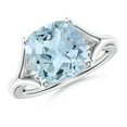 thumbnail image 1 of ANGARA Natural Solitaire 3.5 ct Aquamarine Split Shank Engagement Ring in 925 Sterling Silver for Women (Size-10mm) | March Birthstone, Anniversary, Jewelry Gift for Women | Natural Aquamarine Ring, 1 of 10