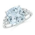 thumbnail image 1 of Angara Natural 3.5 Ct. Aquamarine with Diamond Classic Ring in 14K White Gold for Women (Ring Size: 3), 1 of 12