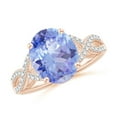 thumbnail image 1 of ANGARA Natural 3.5 ct Tanzanite Engagement Ring with Diamonds in 14K Rose Gold for Women (Size-11x9mm) | December Birthstone, Anniversary, Jewelry Gift for Women | Natural Tanzanite Ring, 1 of 9