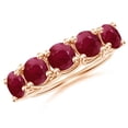 thumbnail image 1 of ANGARA Natural Half Eternity Five Stone 3.75 ct Ruby Wedding Band in 14K Rose Gold for Women (Size-5.5mm) | July Birthstone, Birthday, Anniversary, Jewelry Gift for Women | Natural Ruby Ring, 1 of 10