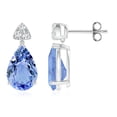 thumbnail image 1 of ANGARA Natural 3.9 ct Tanzanite Drop Earrings with Trio Diamonds in 925 Sterling Silver for Women (Size-10x7mm) | December Birthstone, Anniversary, Jewelry Gift for Women | Natural Tanzanite Earrings, 1 of 7