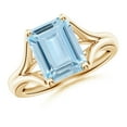 thumbnail image 1 of Angara Natural 3 Ct. Aquamarine Solitaire Ring in 14K Yellow Gold for Women (Ring Size: 11.5), 1 of 10