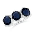 thumbnail image 1 of ANGARA Natural 3 Ct Aeon Three Stone Sapphire Hexagonal Engagement Ring in 14K White Gold for Women (Size-6mm) | September Birthstone, Anniversary, Jewelry Gift for Women | Natural Sapphire Ring, 1 of 9