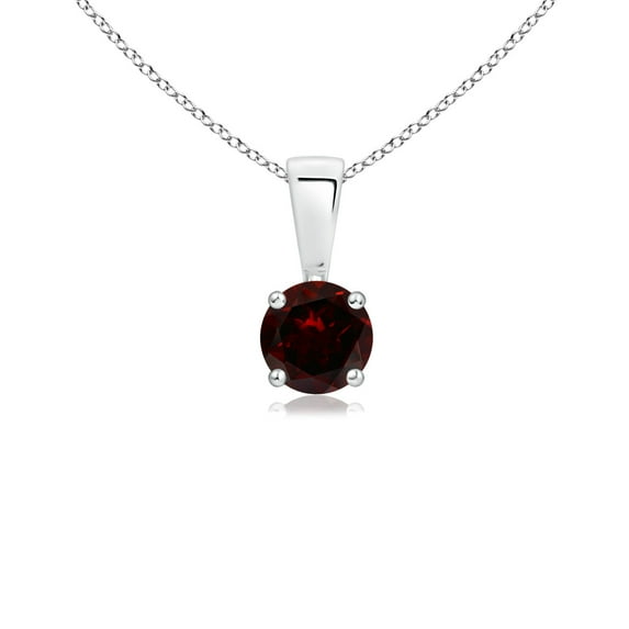 ANGARA Natural Classic Round Garnet Solitaire Pendant in 925 Sterling Silver for Women (Size-4mm) | January Birthstone, Birthday, Anniversary, Jewelry Gift for Women | Natural Garnet Necklace