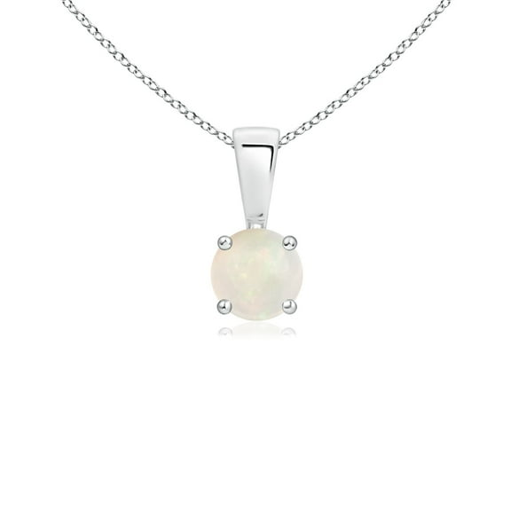 Angara Natural 4mm Opal Classic Pendant Necklace in Sterling Silver for Women