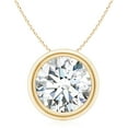 thumbnail image 1 of Angara Natural 5 ct Diamond Necklace for Women in 14K Yellow Gold (Size-11.1mm) - April Birthstone Jewelry | Round Diamond Pendant Necklace, 1 of 8