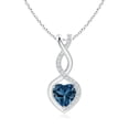 thumbnail image 1 of Angara Natural 6mm London-Blue-Topaz Infinity Heart Pendant Necklace in 14K White Gold for Women, 1 of 8