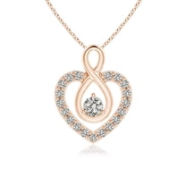 Angara Natural Diamond Heart Pendant Necklace in 14K Rose Gold for Women (Size-2.8mm) – April Birthstone Jewelry | Diamond Heart Necklace