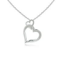Angara Natural Diamond Heart Pendant Necklace in 925 Sterling Silver for Women – April Birthstone Jewelry | Heart Shaped Diamond Pendant Necklace