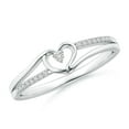thumbnail image 1 of Angara Natural Diamond Promise Ring for Women in 14K White Gold - Jewelry for April Born | 1.5mm Diamond Heart Shaped Ring (Ring Size = 5.5), 1 of 10