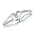 thumbnail image 1 of Angara Natural Diamond Heart Promise Ring in 925 Sterling Silver for Women (Size-2.5mm | Color-K | Clarity-I3) | April Birthstone, Jewelry Gift for Women | Heart Shape Promise Ring (Ring Size = 8.5), 1 of 10