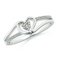 thumbnail image 1 of Angara Natural Diamond Heart Promise Ring in 925 Sterling Silver for Women (Size-3.1mm | Color-K | Clarity-I3) | April Birthstone, Jewelry Gift for Women | Heart Shape Promise Ring (Ring Size = 9.5), 1 of 10