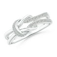 thumbnail image 1 of Angara Natural Diamond Split Infinity Knot Ring in Platinum for Women – April Birthstone Jewelry | Pave-Set Diamond Ring (Ring Size - 13.5), 1 of 7