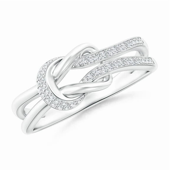 Angara Natural Diamond Split Infinity Knot Ring in Platinum for Women – April Birthstone Jewelry | Pave-Set Diamond Ring (Ring Size - 5.5)