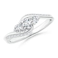 thumbnail image 1 of Angara Natural Diamond Three Stone Engagement Ring for Women in 14K White Gold - April Birthstone Jewelry | Round Diamond Ring (Ring Size - 7.5), 1 of 9