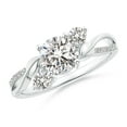 thumbnail image 1 of Angara Natural Diamond Three Stone Engagement Ring for Women in 14K White Gold (Size-6mm) | April Birthstone Jewelry (Ring Size - 5), 1 of 12