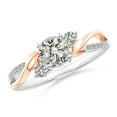 thumbnail image 1 of Angara Natural Diamond Three Stone Engagement Ring in 14K White & Rose Gold for Women (Size-5.3mm) | April Birthstone Jewelry (Ring Size - 10), 1 of 12