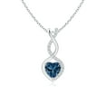 thumbnail image 1 of Angara Natural London Blue Topaz Infinity Heart Pendant Necklace for Women in 14K White Gold (Size-5mm) | November Birthstone Jewelry, 1 of 10