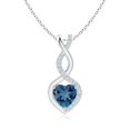 thumbnail image 1 of Angara Natural London Blue Topaz Infinity Heart Pendant Necklace for Women in 14K White Gold (Size-6mm) | November Birthstone Jewelry, 1 of 10