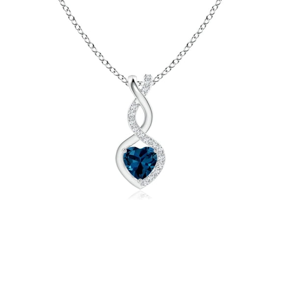Angara Natural London Blue Topaz Infinity Heart Pendant Necklace for Women in 925 Sterling Silver (Size-4mm) | November Birthstone Jewelry