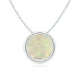 thumbnail image 1 of Angara Natural Opal Necklace - Bezel-Set Round 1.15 ct Opal Solitaire Pendant Necklace in 925 Sterling Silver for Women (Size-8mm) - October Birthstone Jewelry | 925 Sterling Silver Necklace, 1 of 10
