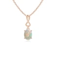 thumbnail image 1 of Angara Natural Opal Necklace - Oval Opal Dangle Pendant Necklace in 14K Rose Gold for Women (Size-7x5mm) - October Birthstone Jewelry | 14K Rose Gold Necklace, 1 of 9