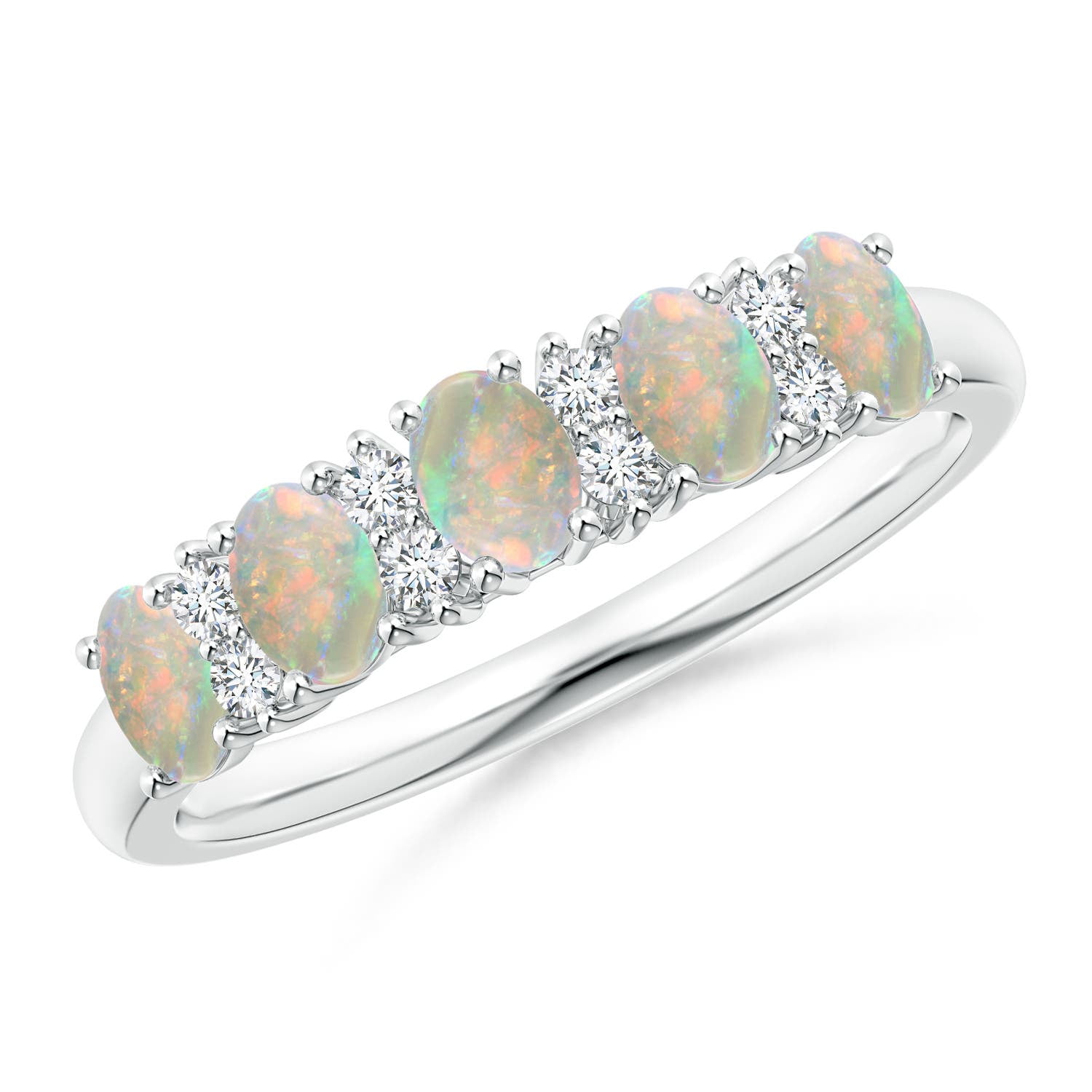 Angara Natural Opal Ring Five Stone Opal and Diamond Wedding Ring in — free download