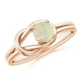 thumbnail image 1 of Angara Natural Opal Ring - Solitaire Opal Infinity Knot Ring for Women (Size-5mm) | October Birthstone Jewelry | 14K Rose Gold Opal Ring (Ring Size = 9.5), 1 of 11