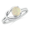 thumbnail image 1 of Angara Natural Opal Ring - Solitaire Opal Infinity Knot Ring for Women (Size-6mm) | October Birthstone Jewelry | 14K White Gold Opal Ring (Ring Size = 8.5), 1 of 11