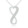 thumbnail image 1 of ANGARA Natural Diamond Infinity Heart Pendant in 14K White Gold for Women (Size-1.65mm| Color-H| Clarity-SI2) | April Birthstone, Anniversary, Jewelry Gift for Women | Natural Diamond Necklace, 1 of 8