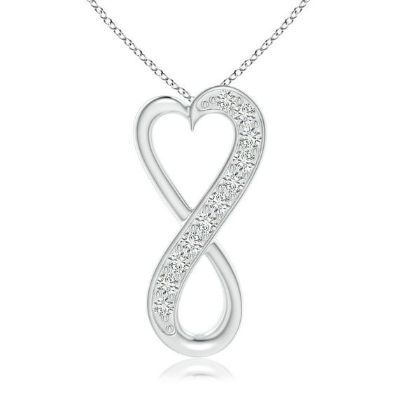 ANGARA Natural Diamond Infinity Heart Pendant in 14K White Gold for Women (Size-1.65mm| Color-H| Clarity-SI2) | April Birthstone, Anniversary, Jewelry Gift for Women | Natural Diamond Necklace