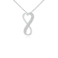 thumbnail image 1 of ANGARA Natural Pave-Set Diamond Infinity Heart Pendant in Platinum for Women (Size-1mm| Color-H| Clarity-SI2) | April Birthstone, Anniversary, Jewelry Gift for Women | Natural Diamond Necklace, 1 of 8