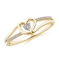 thumbnail image 1 of Angara Ring - Diamond Promise Ring for Women in 14K Yellow Gold - April Born Jewelry | 2.5mm Natural Diamond Heart Promise Ring (Ring Size = 4.5), 1 of 10