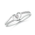thumbnail image 1 of Angara Natural Round Diamond Heart Shaped Promise Ring in Platinum for Women - April Birthstone Jewelry | 2.5mm Diamond Split Shank Ring (Ring Size = 10.5), 1 of 10