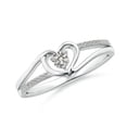 thumbnail image 1 of Angara Natural Round Diamond Heart Shaped Promise Ring in Platinum for Women - April Birthstone Jewelry | 3.1mm Diamond Split Shank Ring (Ring Size = 3.5), 1 of 10