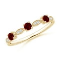 thumbnail image 1 of Angara Natural Round Ruby & Marquise Diamond Ring for Women in 14K Yellow Gold – July Birthstone Jewelry | Ruby and Diamond Ring (Ring Size - 9.5), 1 of 10
