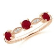 thumbnail image 1 of Angara Natural Round Ruby & Marquise Diamond Ring in 14K Rose Gold for Women – July Birthstone Jewelry | Ruby and Diamond Ring (Ring Size - 5.5), 1 of 10