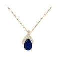 thumbnail image 1 of ANGARA Natural Solitaire Pear-Shaped Blue Sapphire Flame Pendant in 14K Yellow Gold for Women (Size-6x4mm) | September Birthstone, Anniversary, Jewelry Gift for Women | Natural Blue Sapphire Necklace, 1 of 7