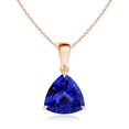 thumbnail image 1 of Angara Necklace - Natural 1.8 ct Tanzanite Solitaire Pendant Necklace in 14K Rose Gold for Women (Size-8mm) | December Birthstone Jewelry, Birthday, Anniversary, Christmas, Jewelry Gift for Women, 1 of 9