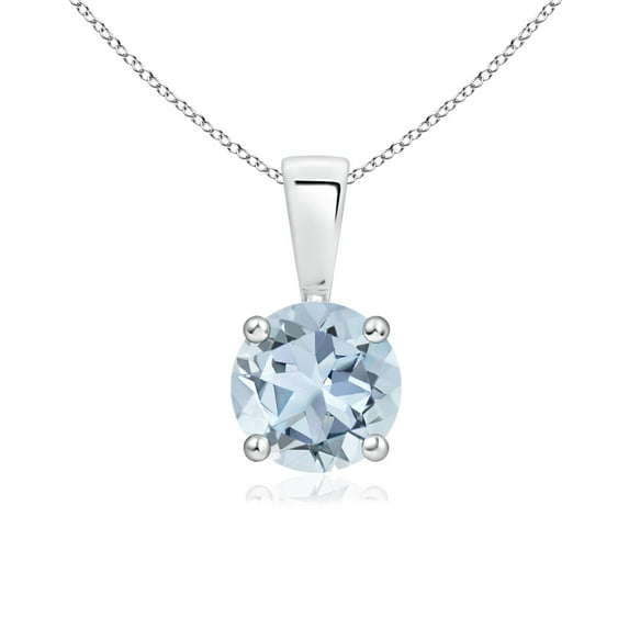 Angara Necklace - Natural Aquamarine Solitaire Pendant Necklace in 925 Sterling Silver for Women | Natural Aquamarine Necklace