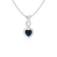 thumbnail image 1 of Angara Necklace - Natural Heart-Shaped Blue Sapphire Infinity Pendant Necklace in Platinum for Women (Size-4mm) | September Birthstone Jewelry, 1 of 10