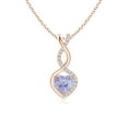 thumbnail image 1 of Angara Necklace - Natural Tanzanite Infinity Heart Necklace with Diamond Accents in 14K Rose Gold for Women (Size-5mm) | December Birthstone, Birthday, Anniversary, Christmas, Jewelry Gift for Women, 1 of 10