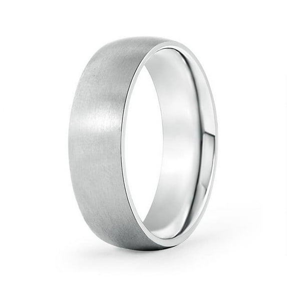 Angara Plain Band Ring in 14K White Gold for Men. (Ring Size: 9.5)