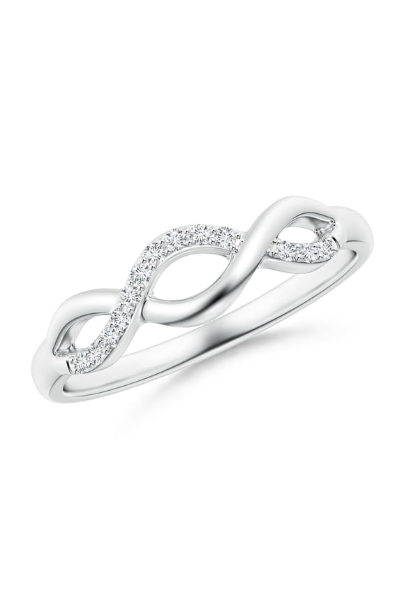 Rings - Natural Diamond Infinity Ring in 925 Sterling Silver for Women (Size-1.1mm | Color-G | Clarity-VS2) | April Birthstone Jewelry, Birthday, Anniversary, Jewelry Gift for Women