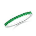 thumbnail image 1 of Angara Rings - Natural Square Shape Emerald Semi Eternity Wedding Ring in Platinum for Women (Size-1.5mm) | May Birthstone Jewelry, Birthday, Anniversary, Jewelry Gift for Women, 1 of 11