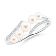 thumbnail image 1 of ANGARA Seed Freshwater Cultured Pearl Bypass Ring in 14K White Gold for Women | June Birthstone, Birthday, Anniversary, Jewelry Gift for Women | Pearl Ring, 1 of 8